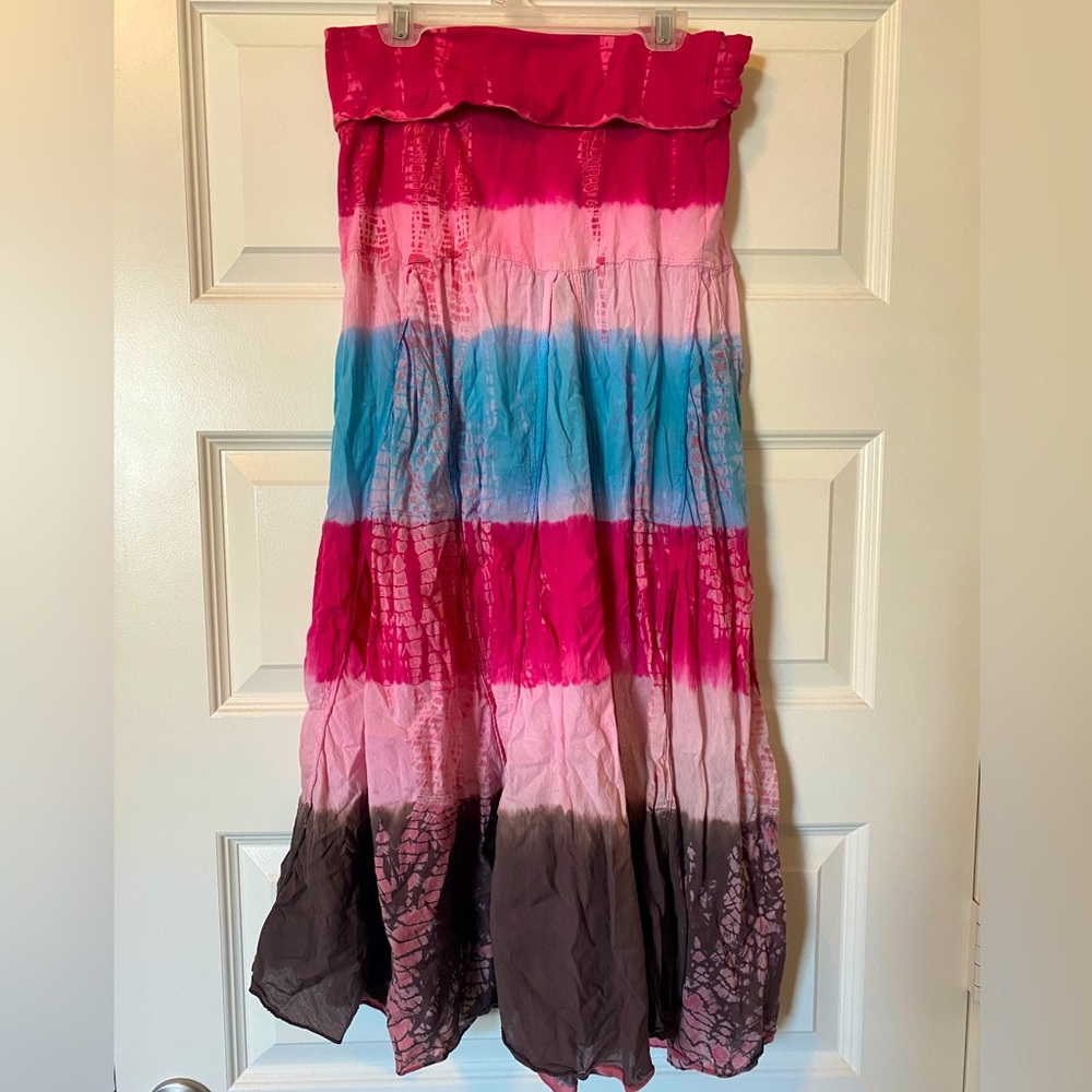 Tiedye Boho Skirt or strapless dress